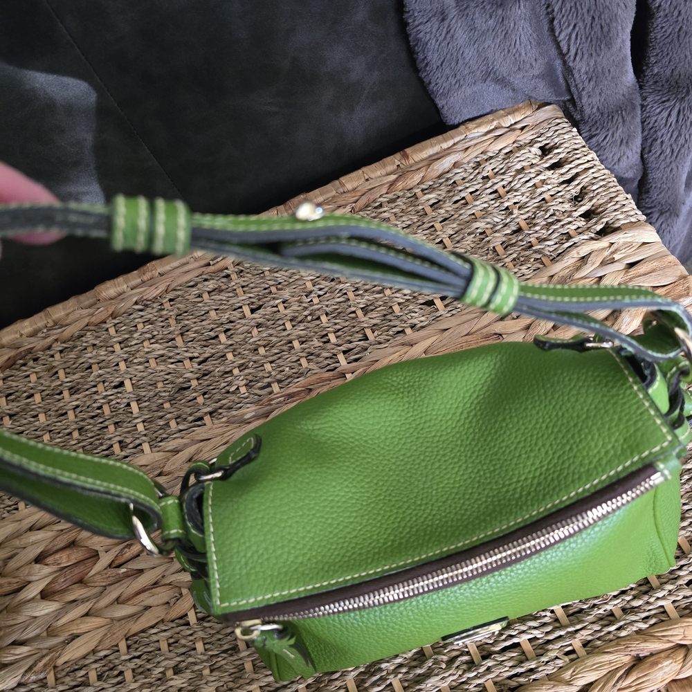 Dooney & Bourke Lime/Grass Green Pebbled Leather Small Satchel Shoulder Bag - Picture 11 of 17